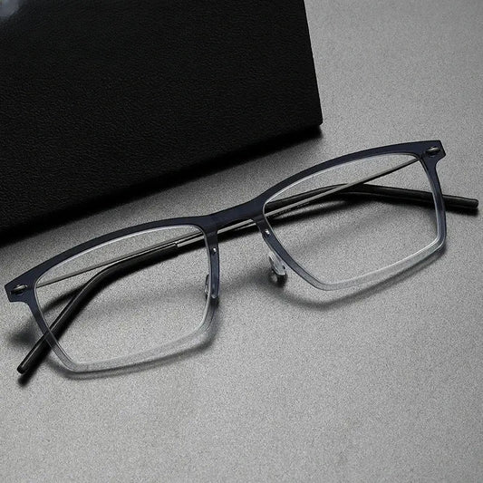 Women's Square Full Rim Titanium Prescription Glasses 366544 — view 1 | Rx Spectacle