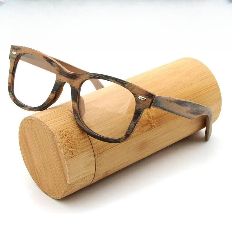Unisex Square Full Rim Wood Prescription Glasses Lhb031 — view 1 | Rx Spectacle