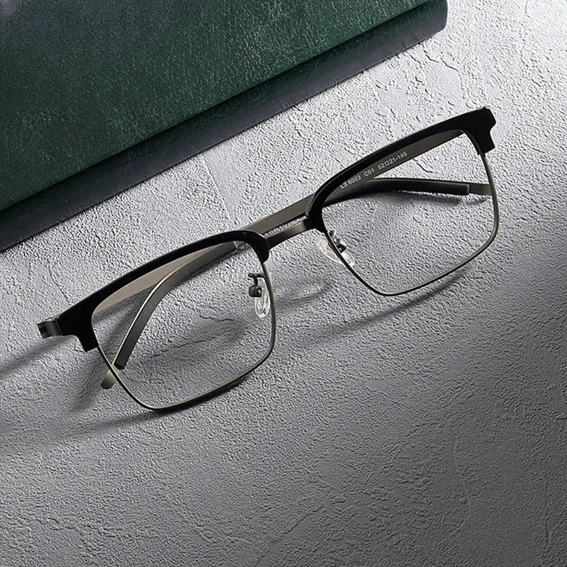 Unisex Square Full Rim Acetate Screwless Prescription Glasses 1236 — view 3 | Rx Spectacle