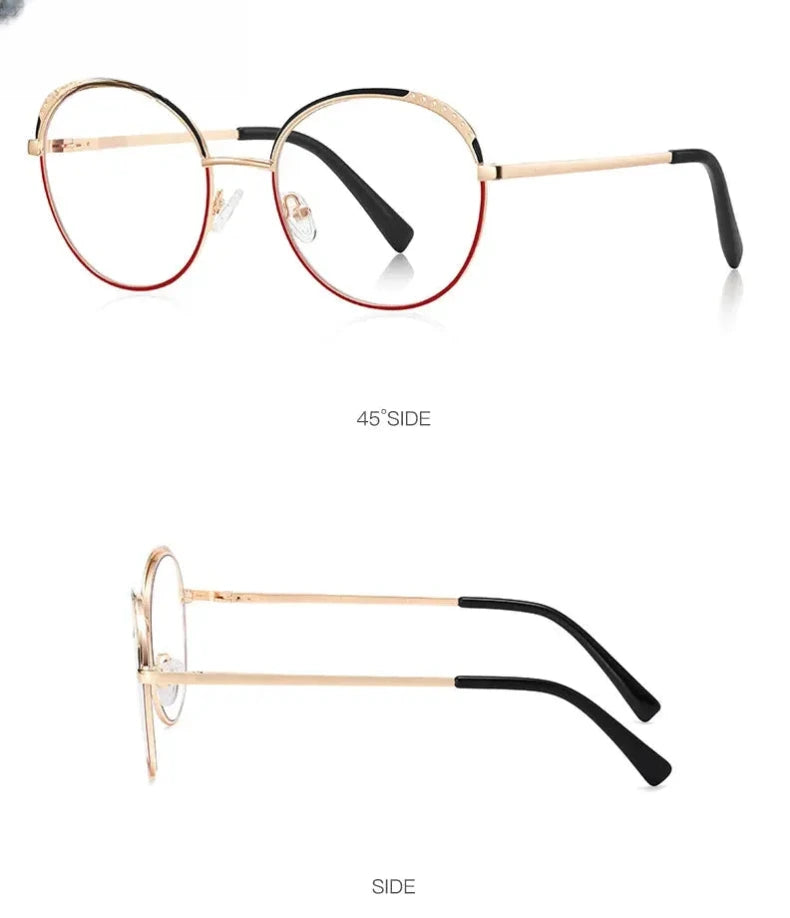 Women's Round Full Rim Plastic Reading Glasses Pfd3115 — view 18 | Rx Spectacle