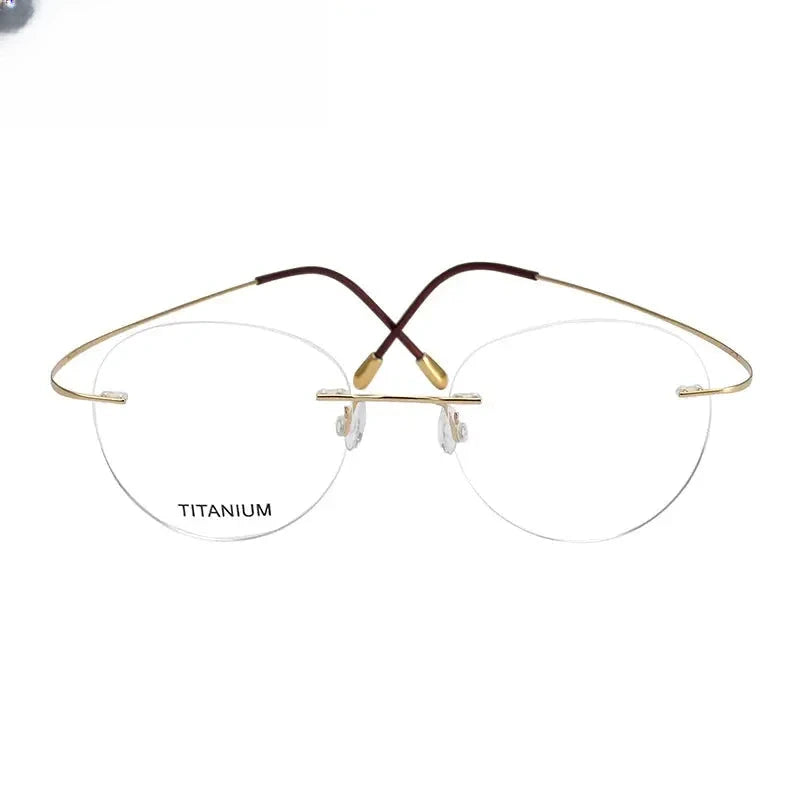 Women's Oval Rimless Titanium Prescription Glasses 816017 — view 4 | Rx Spectacle