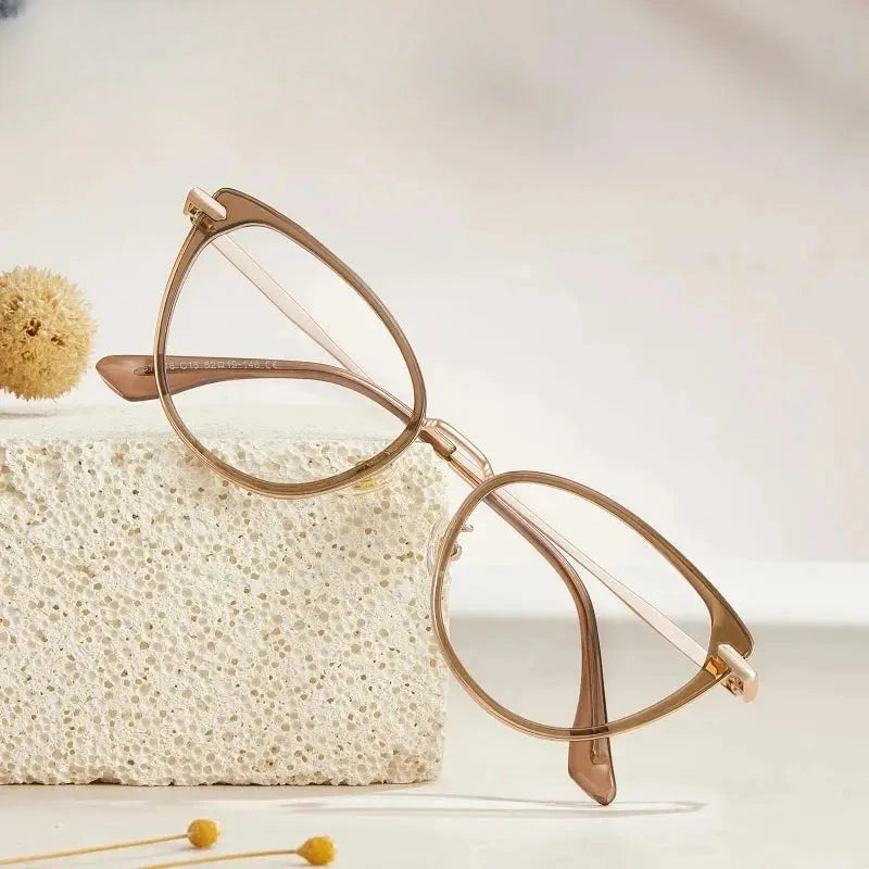 Women's Cat Eye Full Rim TR90 Prescription Glasses Y1911 — view 1 | Rx Spectacle