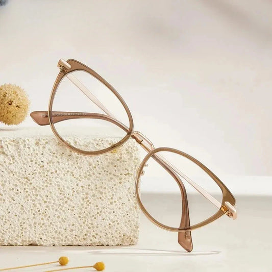 Women's Cat Eye Full Rim TR90 Prescription Glasses Y1911 — view 1 | Rx Spectacle