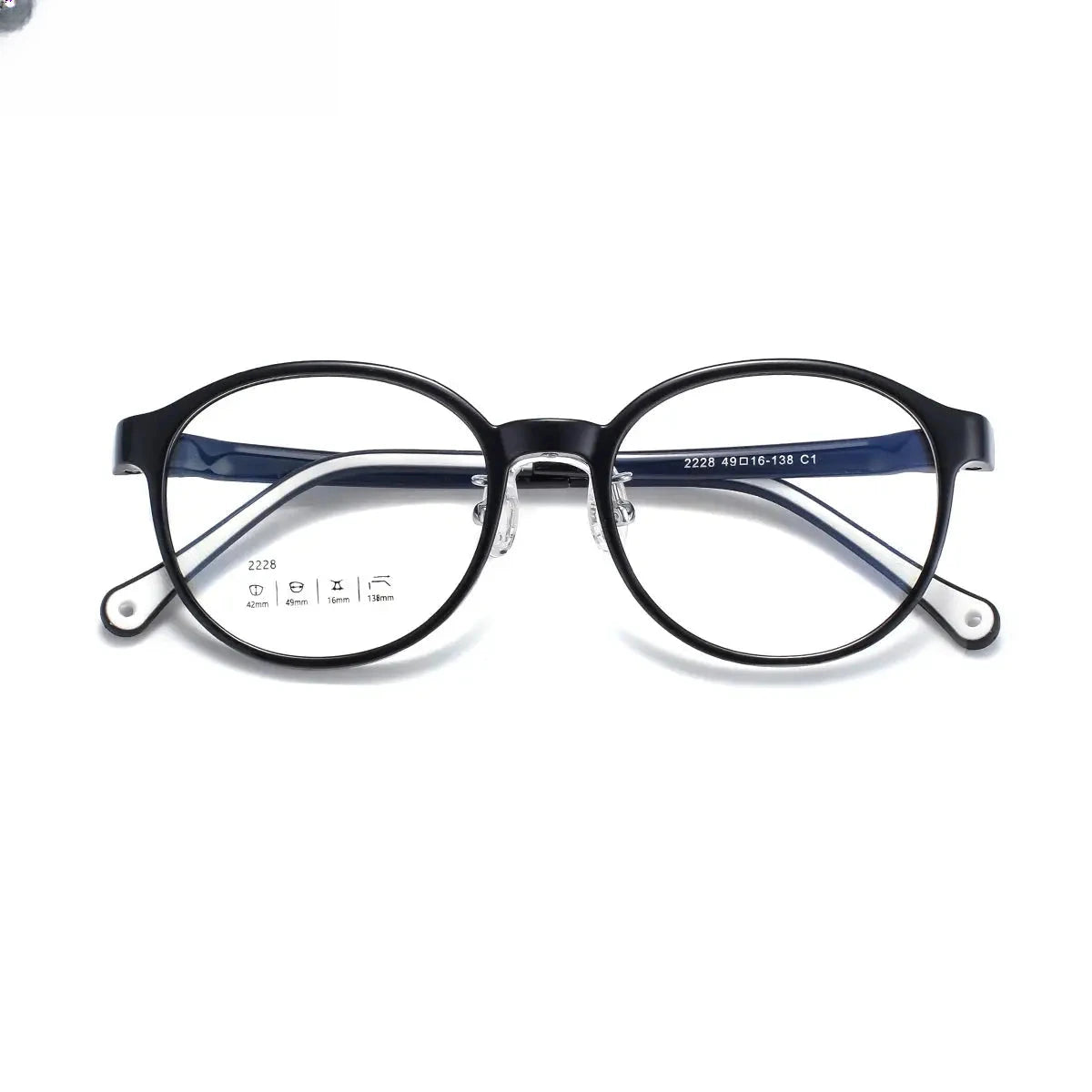 Unisex Oval Full Rim Titanium Prescription Glasses 2228 — view 6 | Rx Spectacle