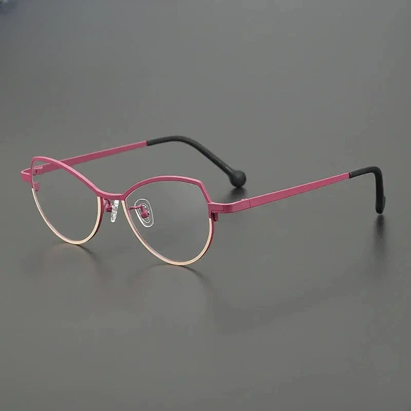 Unisex Browline Full Rim Titanium Prescription Glasses Gxy85848 — view 7 | Rx Spectacle