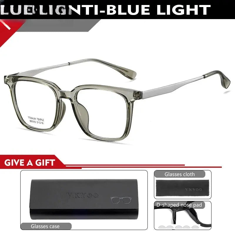 Unisex Square Full Rim Titanium Reading Glasses 638005 — view 3 | Rx Spectacle