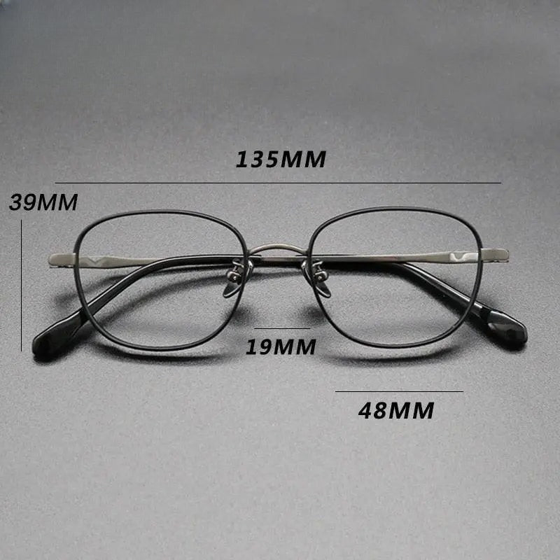 Unisex Square Full Rim Titanium Prescription Glasses Gxyj616 — view 3 | Rx Spectacle