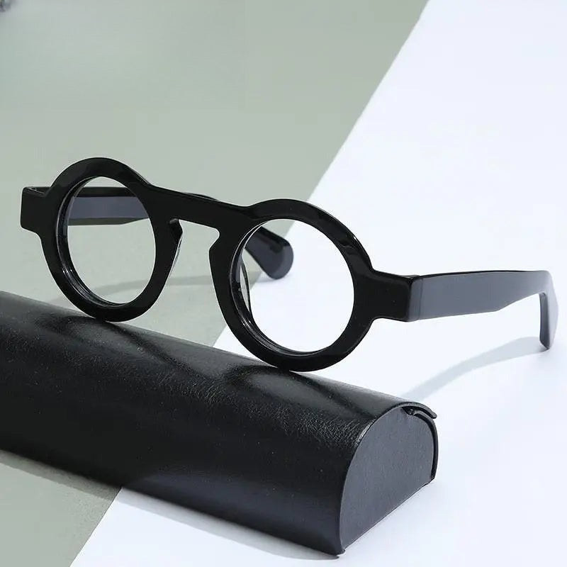 Unisex Round Full Rim Acetate Prescription Glasses Gxyj771 — view 4 | Rx Spectacle