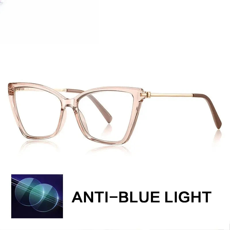 Women's Cat Eye Full Rim Titanium Reading Glasses Gx2234 — view 3 | Rx Spectacle