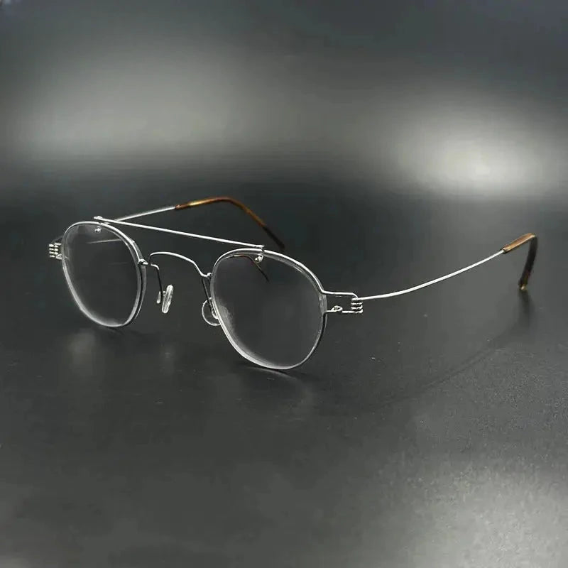Unisex Round Full Rim Stainless Steel Prescription Glasses 3838 — view 2 | Rx Spectacle