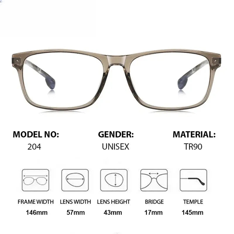 Unisex Square Full Rim Titanium Prescription Glasses 73204 — view 2 | Rx Spectacle