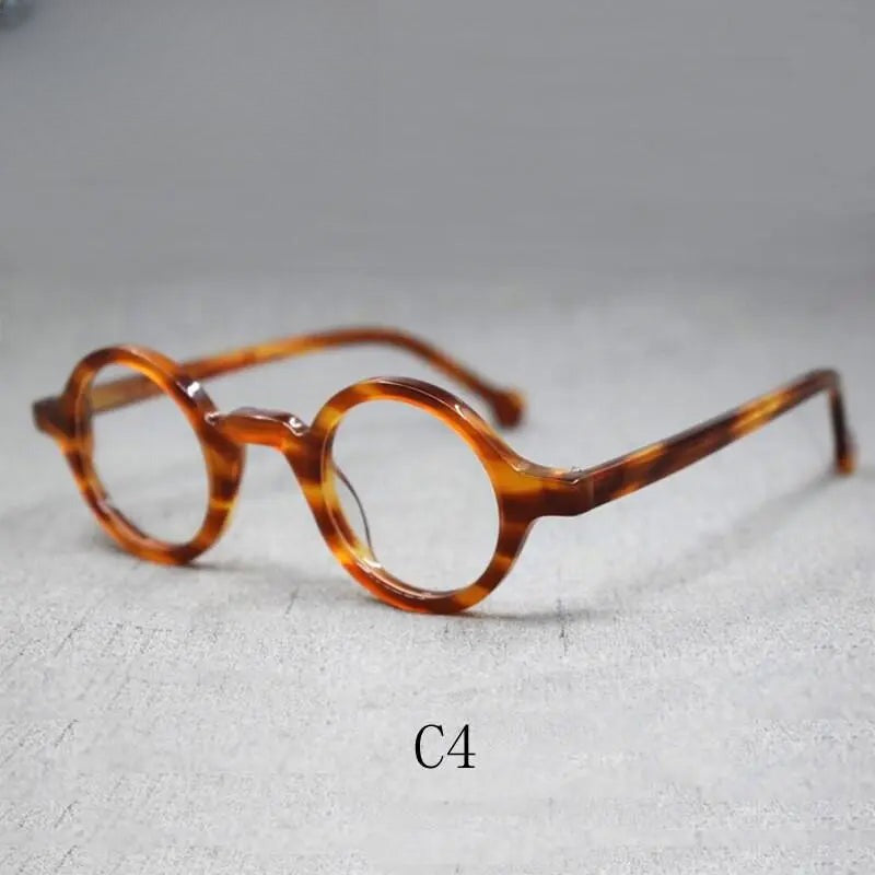 Unisex Round Full Rim Acetate Prescription Glasses Y916 — view 5 | Rx Spectacle