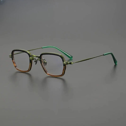 Unisex Square Full Rim Titanium Oversized Prescription Glasses Gxy1556 — view 1 | Rx Spectacle