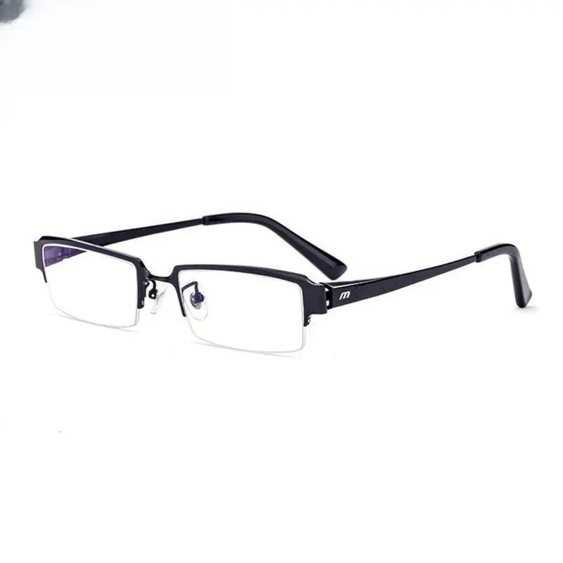 Men's Square Semi-Rimless Titanium Prescription Glasses 119 — view 6 | Rx Spectacle
