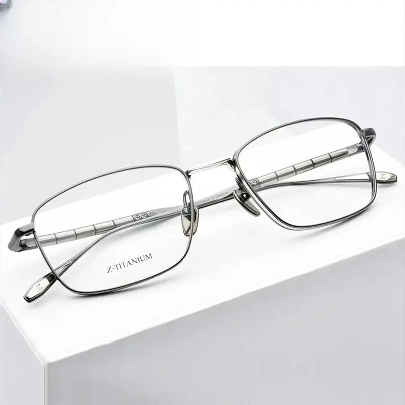 Men's Square Full Rim Titanium Prescription Glasses 367015 — view 2 | Rx Spectacle