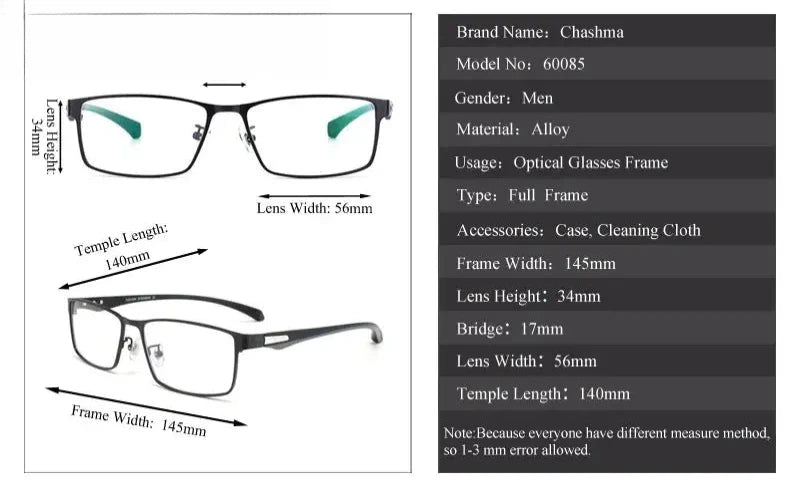 Men's Square Full Rim TR90 Prescription Glasses 66071/85 — view 3 | Rx Spectacle