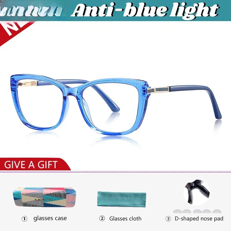 Women's Cat Eye Full Rim Titanium Reading Glasses 72246 — view 6 | Rx Spectacle
