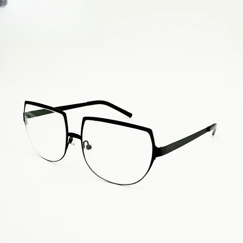 Unisex Round Full Rim Alloy Flat Top Prescription Glasses Y007 — view 3 | Rx Spectacle