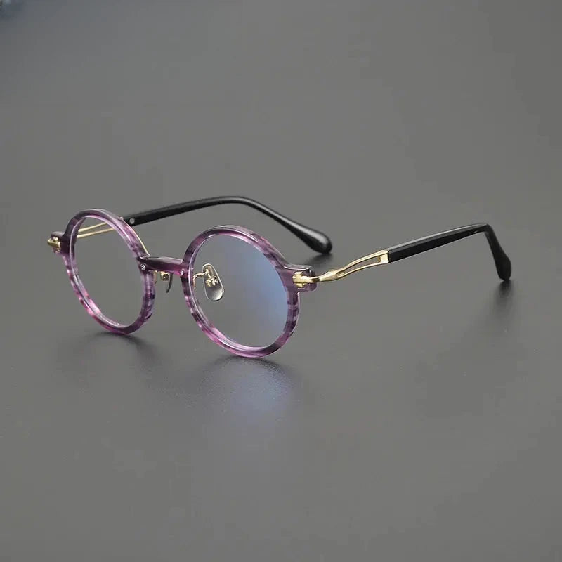 Unisex Round Full Rim Titanium Prescription Glasses Gxyj1568 — view 6 | Rx Spectacle