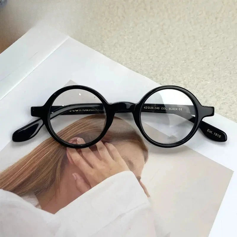 Unisex Round Full Rim Acetate Prescription Glasses 4225e — view 2 | Rx Spectacle