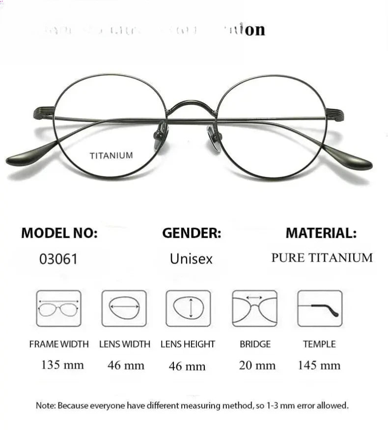 Women's Round Full Rim Titanium Prescription Glasses 403061 — view 2 | Rx Spectacle