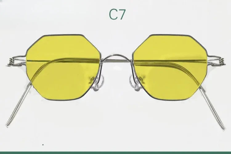 Unisex Polygon Full Rim Stainless Steel Prescription Glasses 14134 — view 3 | Rx Spectacle