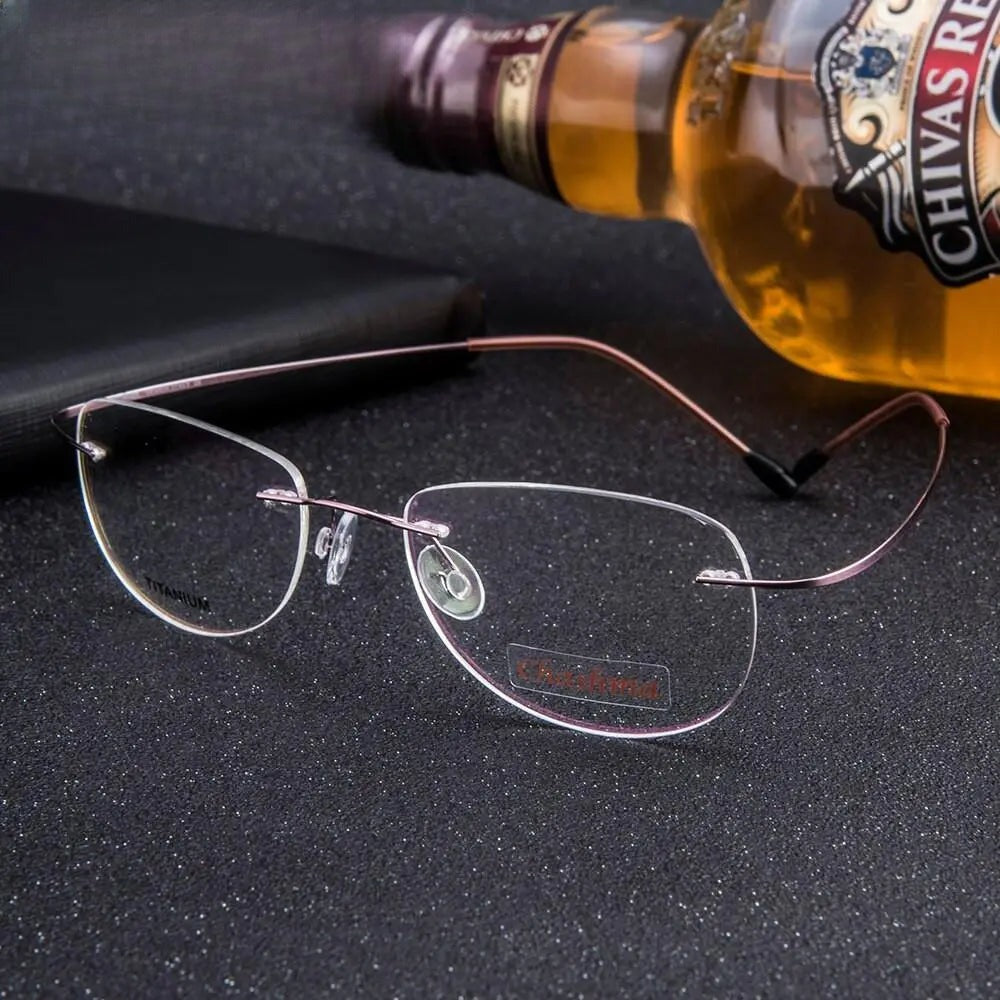 Men's Square Rimless Titanium Prescription Glasses 6009 — view 6 | Rx Spectacle