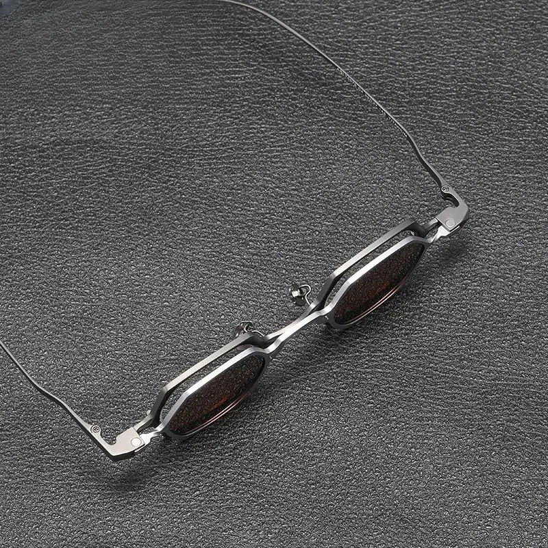 Unisex Polygon Full Rim Titanium Clip-On Prescription Glasses 1511 — view 3 | Rx Spectacle