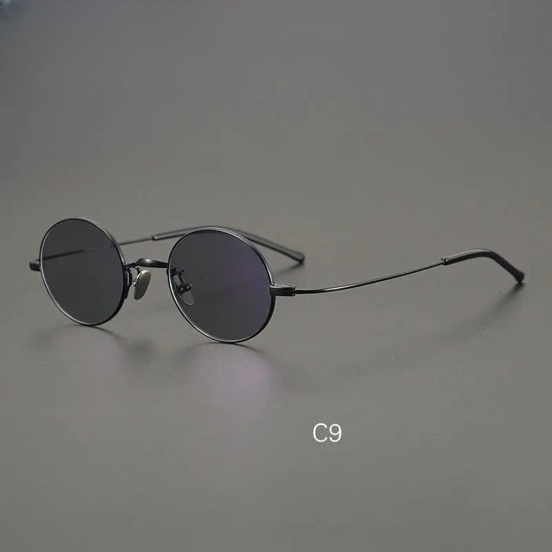 Men's Round Full Rim Titanium Prescription Glasses — view 7 | Rx Spectacle