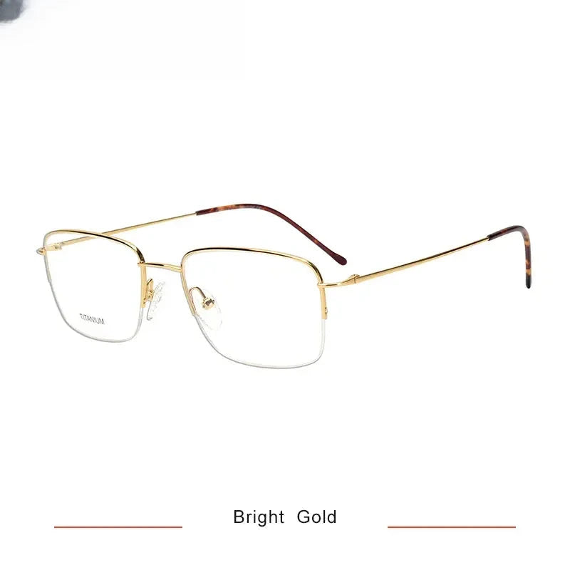 Men's Square Semi-Rimless Titanium Prescription Glasses 16049 — view 4 | Rx Spectacle