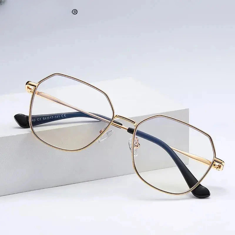 Women's Polygon Full Rim Alloy Reading Glasses 3040 — view 3 | Rx Spectacle
