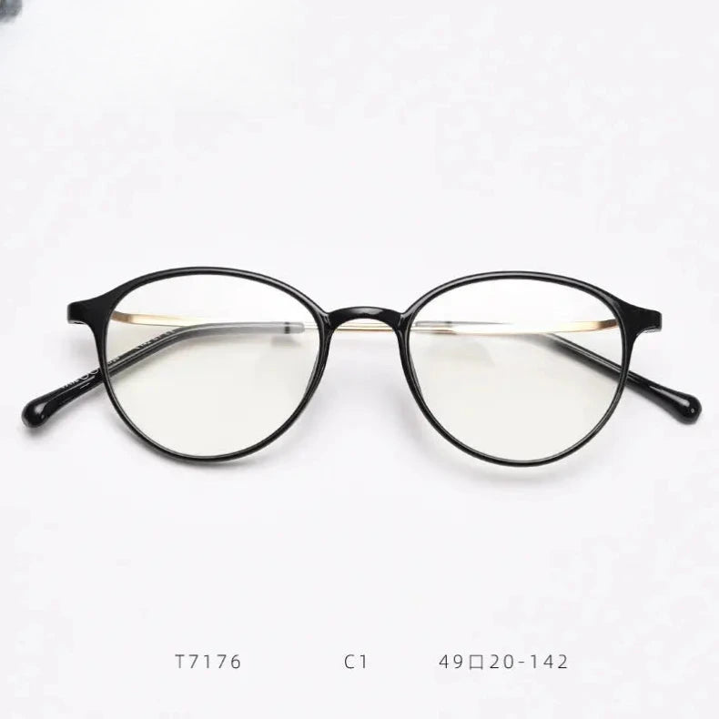 Women's Round Full Rim Titanium Prescription Glasses 71764 — view 5 | Rx Spectacle