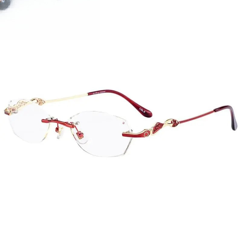 Women's Oval Rimless Titanium Prescription Glasses 5023 — view 9 | Rx Spectacle