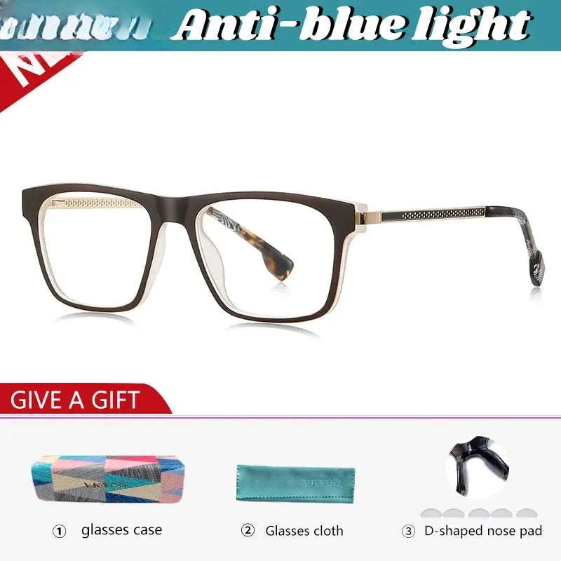 Unisex Square Full Rim Titanium Reading Glasses 97203 — view 6 | Rx Spectacle