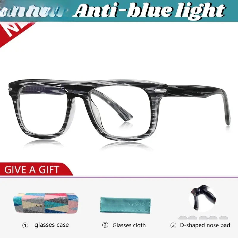 Unisex Square Full Rim Titanium Reading Glasses 42199 — view 6 | Rx Spectacle