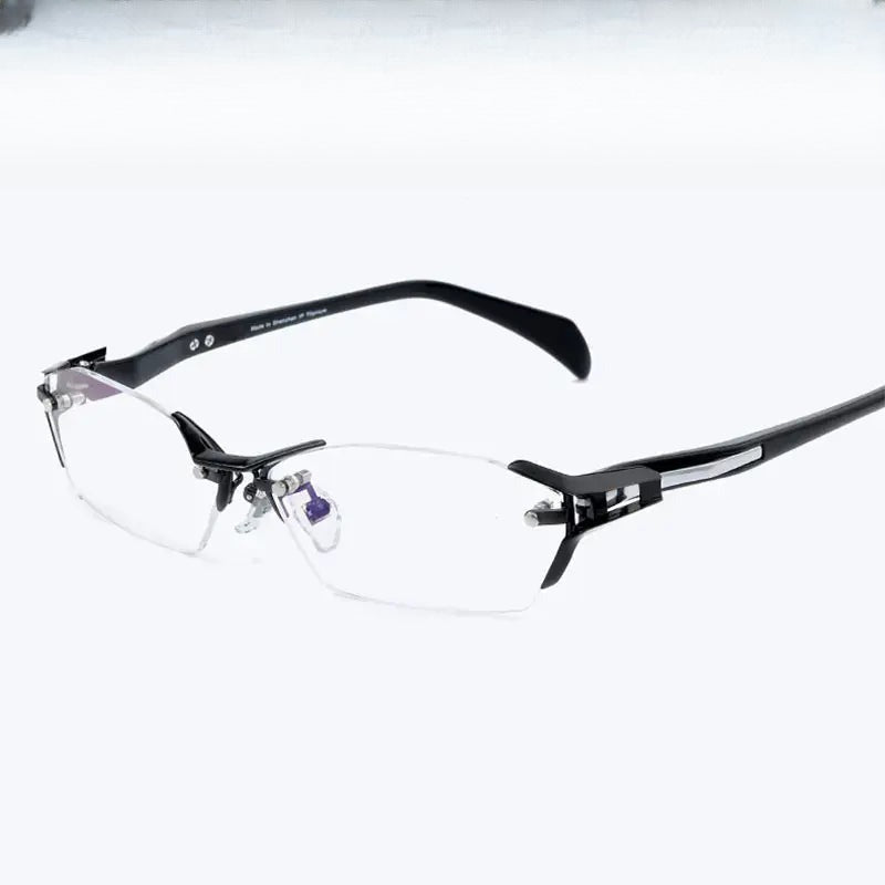 Women's Polygon Semi-Rimless Stainless Steel Prescription Glasses 71174 — view 1 | Rx Spectacle