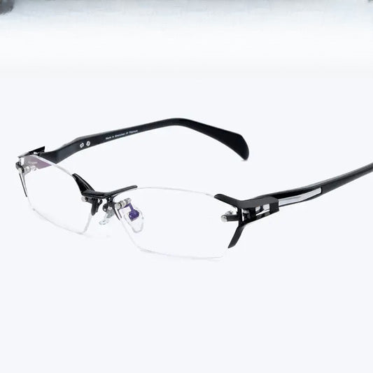 Women's Polygon Semi-Rimless Stainless Steel Prescription Glasses 71174 — view 1 | Rx Spectacle