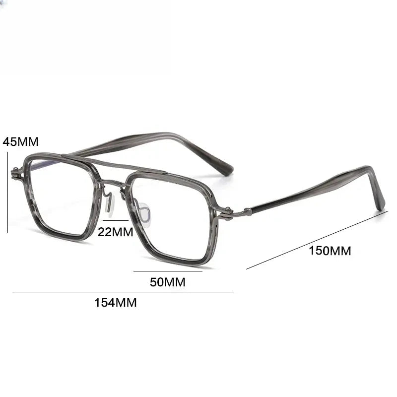 Men's Square Full Rim Titanium Prescription Glasses 985876 — view 2 | Rx Spectacle