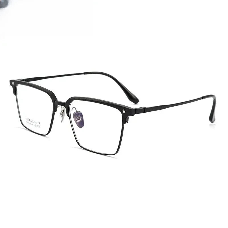 Unisex Square Full Rim Titanium Prescription Glasses 92084 — view 4 | Rx Spectacle