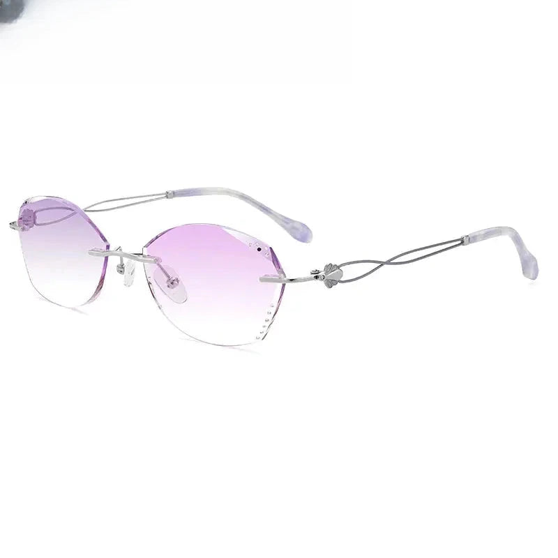 Women's Oval Rimless Titanium Prescription Glasses 699038 — view 3 | Rx Spectacle