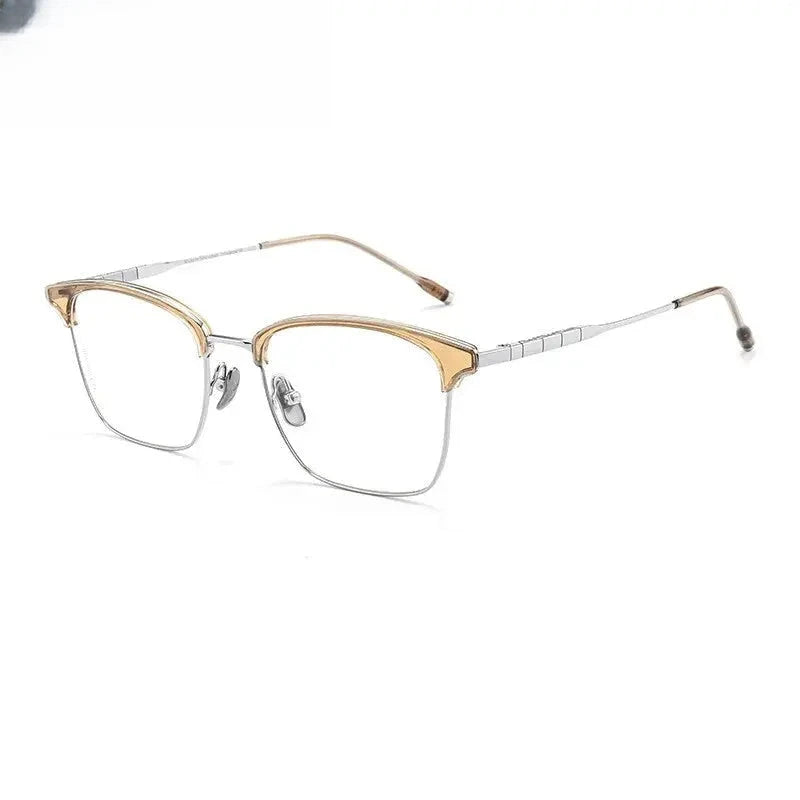 Unisex Square Full Rim Titanium Prescription Glasses 881865 — view 6 | Rx Spectacle
