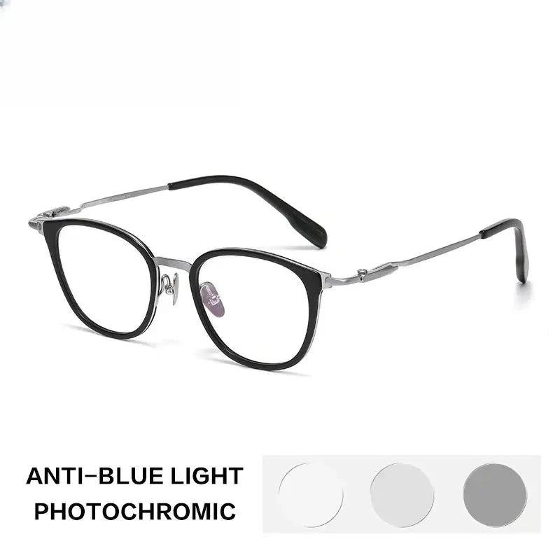 Unisex Square Full Rim Titanium Oversized Reading Glasses 840059 — view 7 | Rx Spectacle