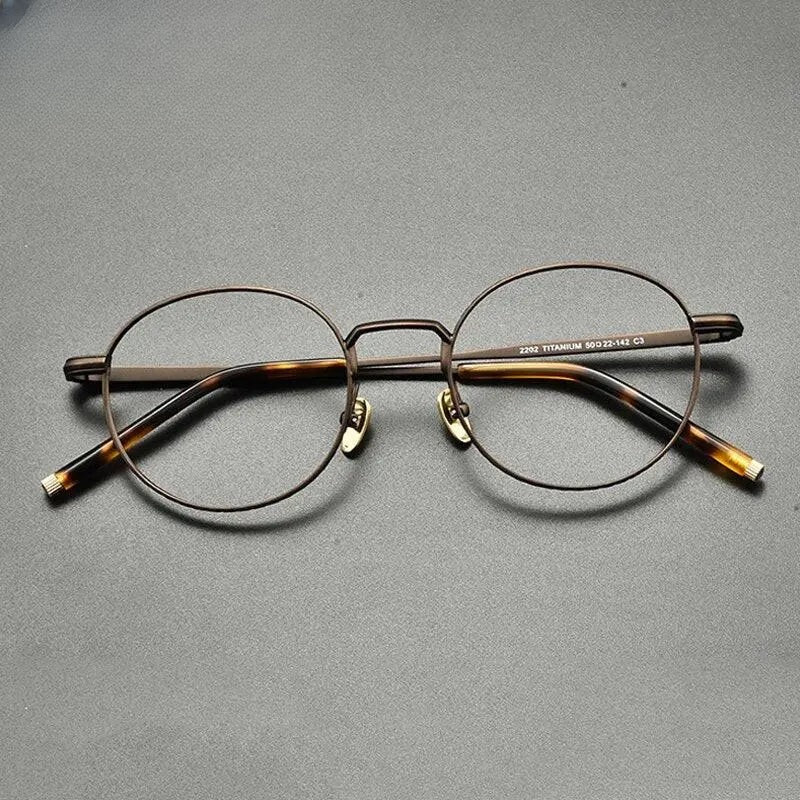 Unisex Round Full Rim Titanium Prescription Glasses Gxyj849 — view 3 | Rx Spectacle