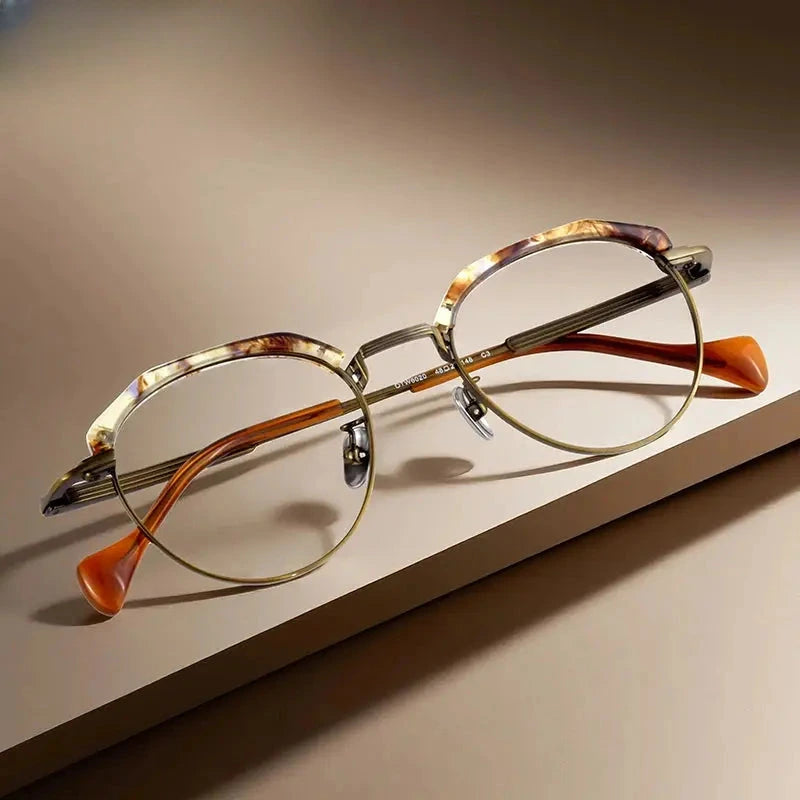Women's Oval Full Rim Titanium Prescription Glasses 96020 — view 1 | Rx Spectacle