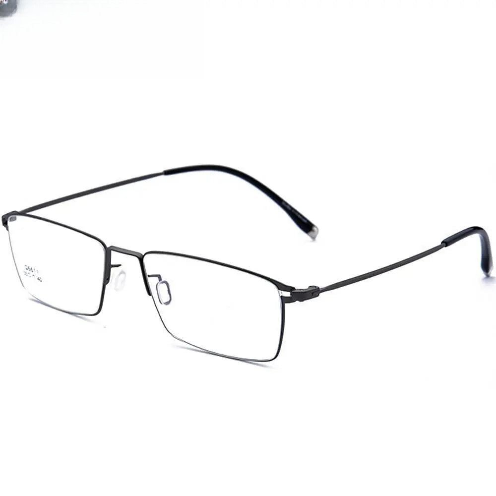 Men's Square Full Rim Titanium Prescription Glasses 6611 — view 3 | Rx Spectacle