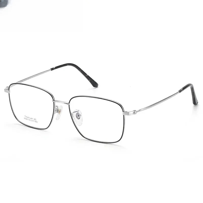 Unisex Square Full Rim Titanium Prescription Glasses 38382 — view 5 | Rx Spectacle