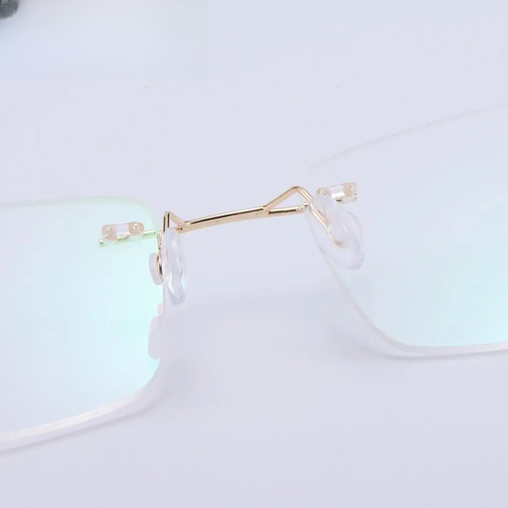 Men's Rectangular Rimless Titanium Prescription Glasses 1189 — view 16 | Rx Spectacle
