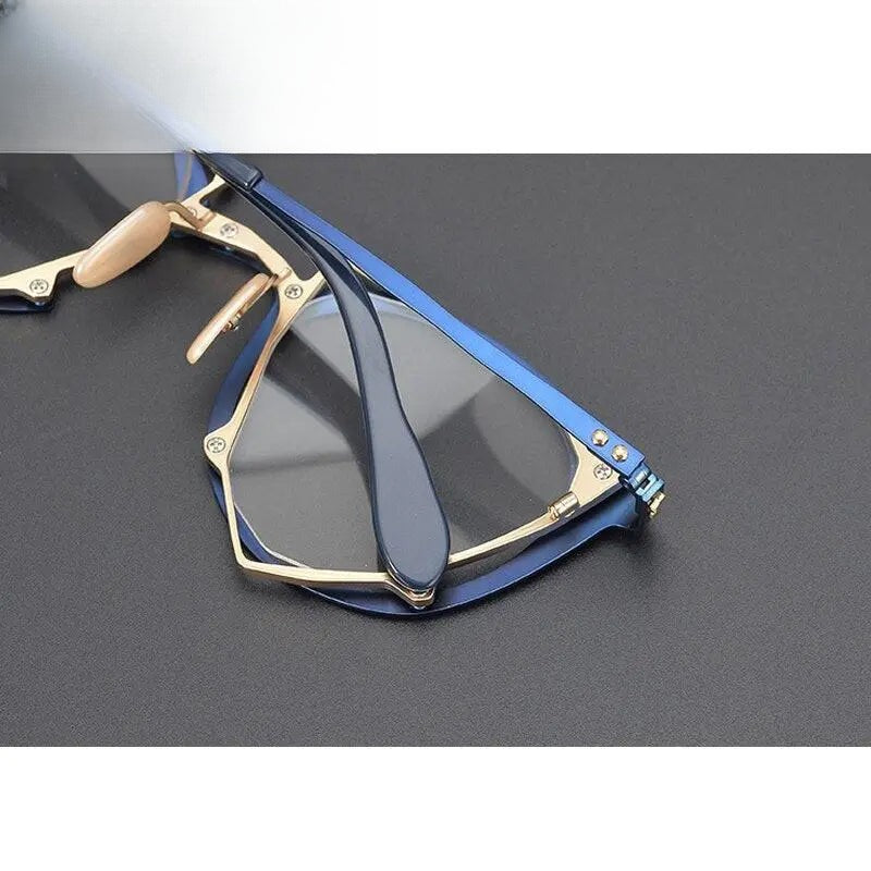 Unisex Triangle Full Rim Alloy Prescription Glasses Gxyj535 — view 4 | Rx Spectacle