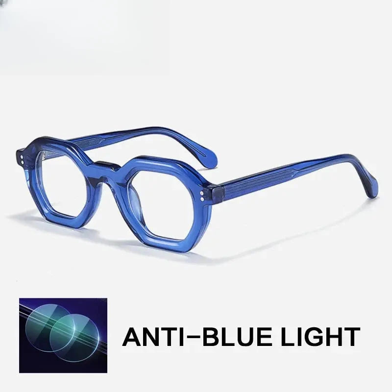 Unisex Oval Full Rim Acetate Flat Top Reading Glasses 29002 — view 7 | Rx Spectacle