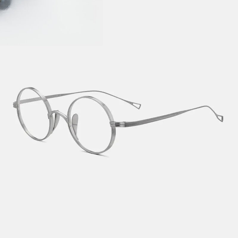 Unisex Round Full Rim Titanium Prescription Glasses Gxyj02 — view 4 | Rx Spectacle